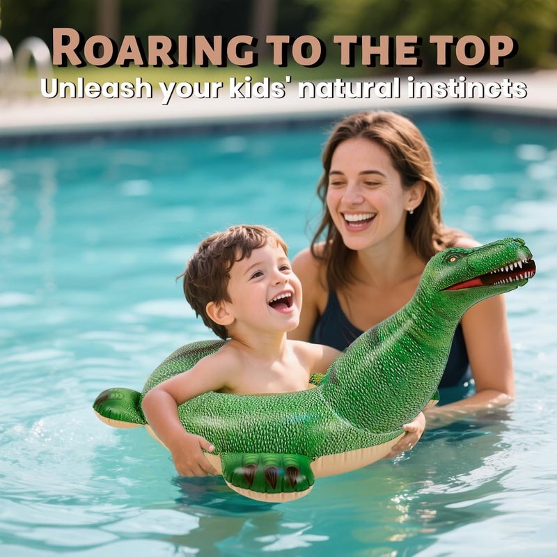 HOHQB Lifelike Inflatable Dinosaur Pool Floats Kids, Swimming Pool Ring ，Kids Pool Toys for Toddlers Ages 3-12 Boys Girls - Image 5